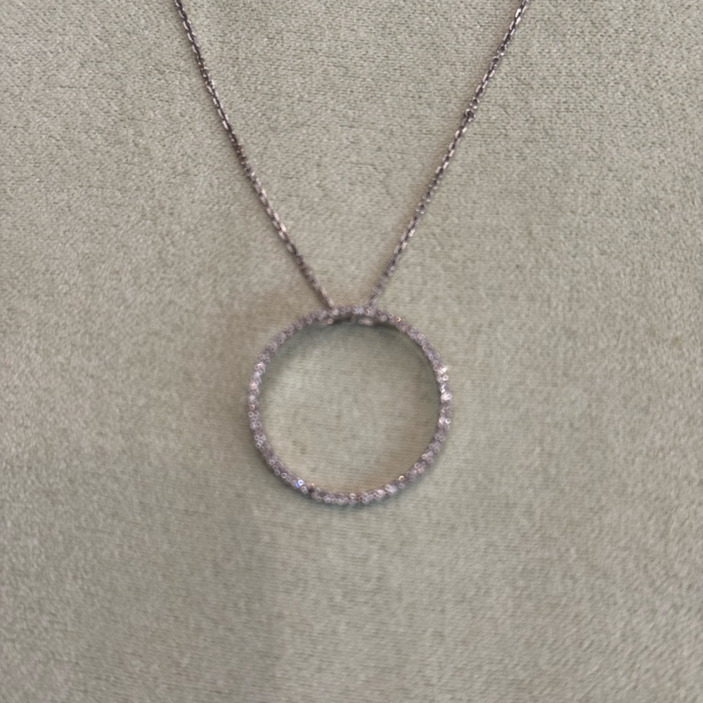 Diamond White Gold Circle Pendant Necklace